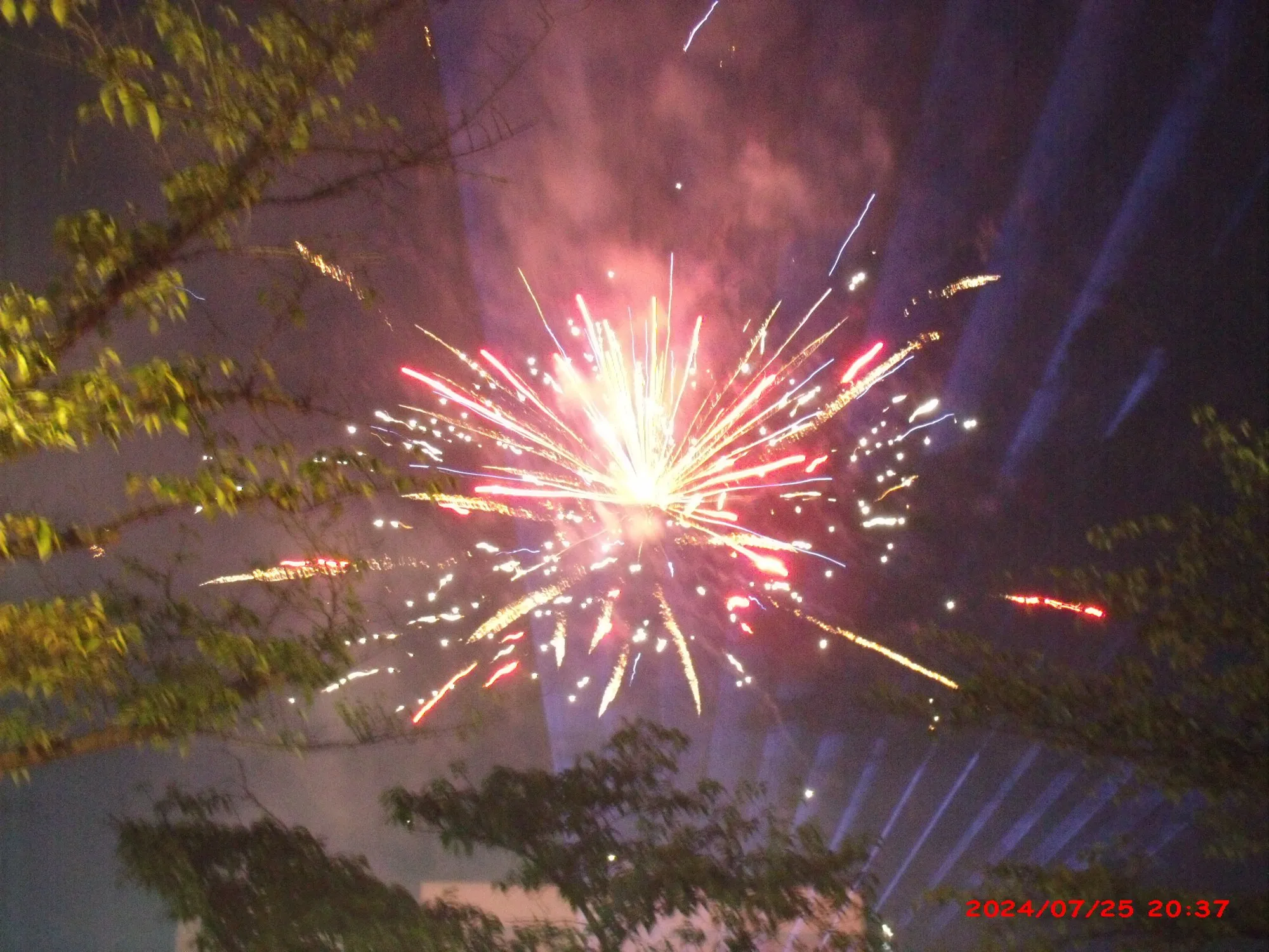 Fireworks over Osaka at Tenjin Matsuri