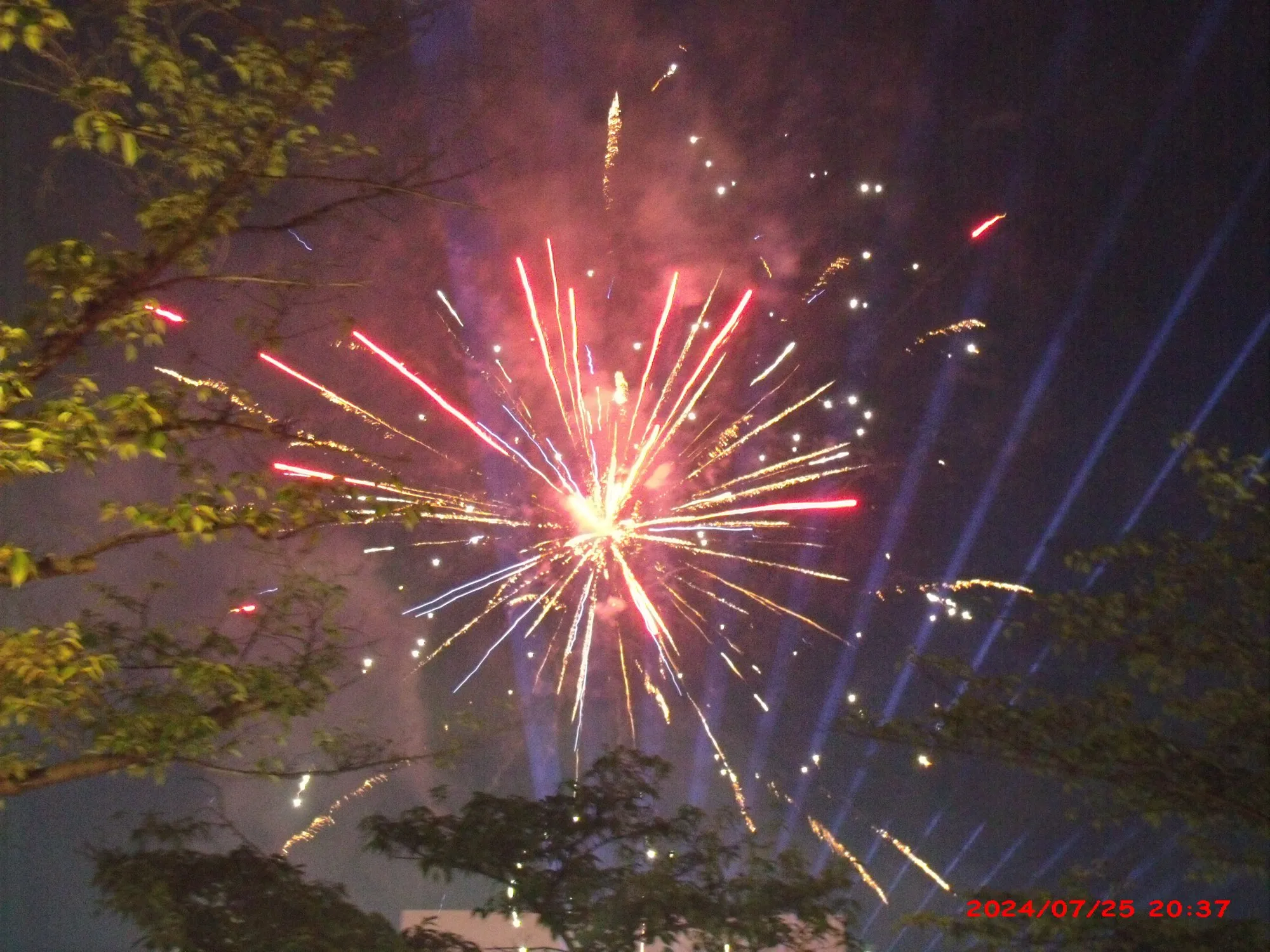Summer fireworks over Osaka