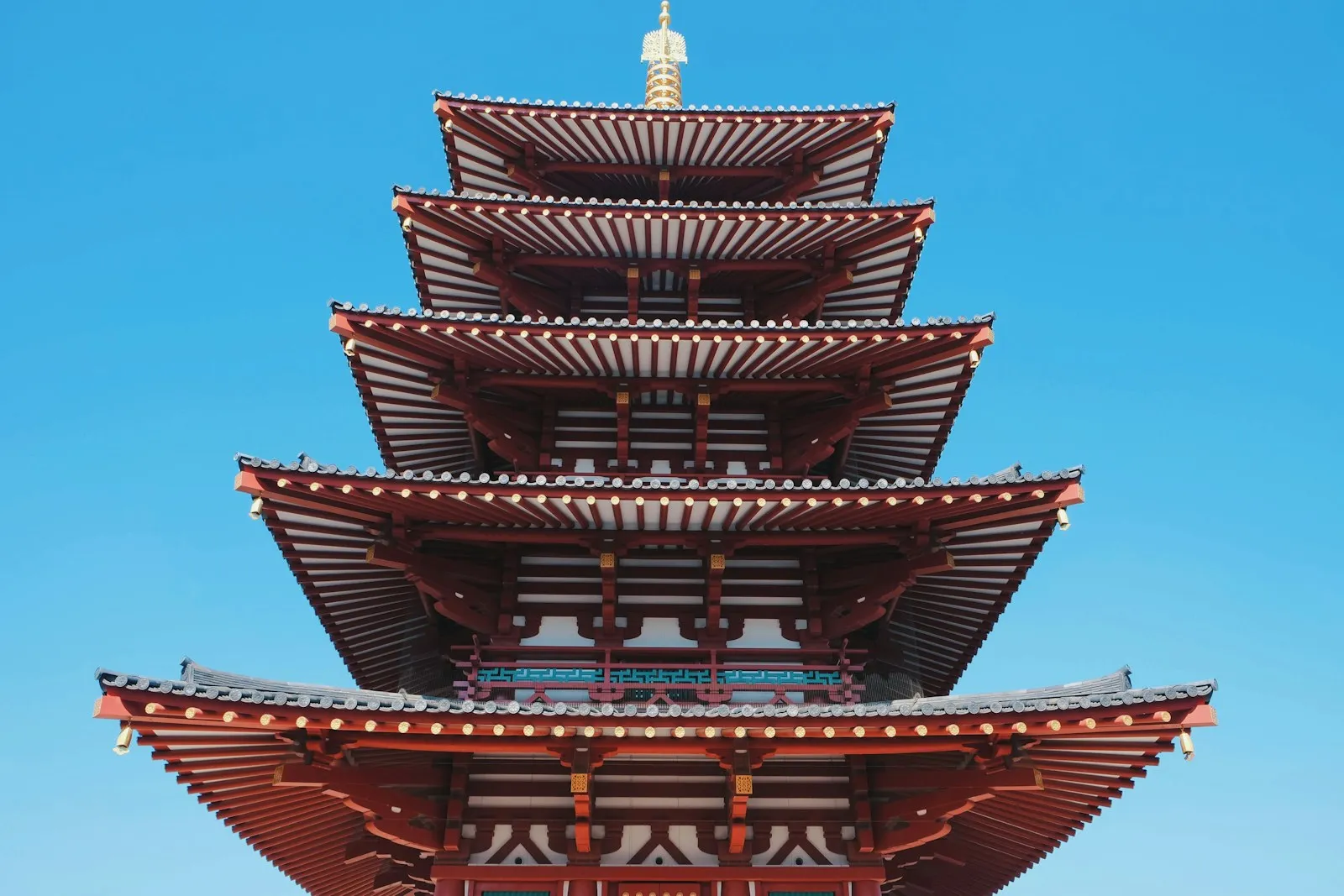 The five-storey pagoda of Shitennoji Temple